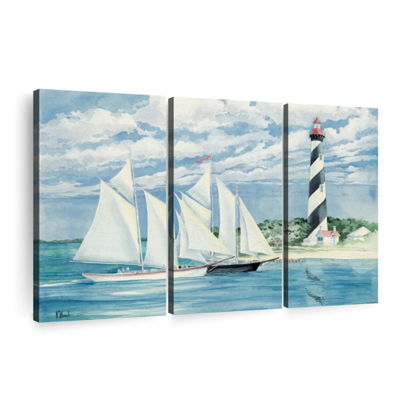 «Passing The Light», 3 pièces sur toile, H 24 po x l 38 po x P 1,25 po