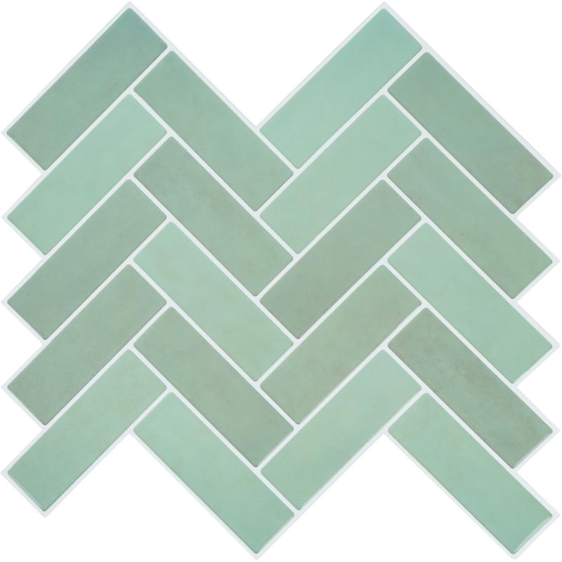Carrelage en gel 12 "x 12" à chevrons pour la salle de bain , Vert sauge