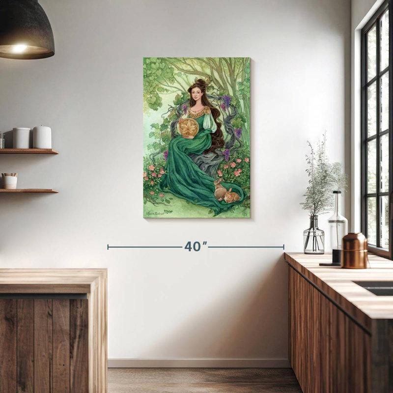 Leisha, reine des pentacles, H 36 po x l 24 po