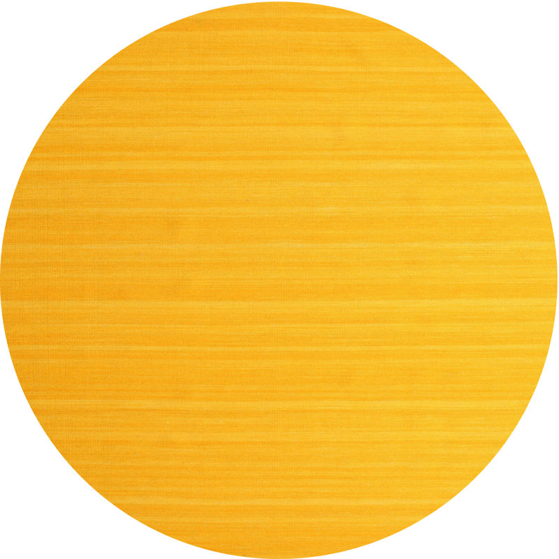 Tapis de zone jaune contemporaine, Rond 5 pi