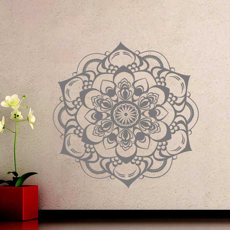 Adhésif décoratif mandala, 28 po x 28 po, Argent