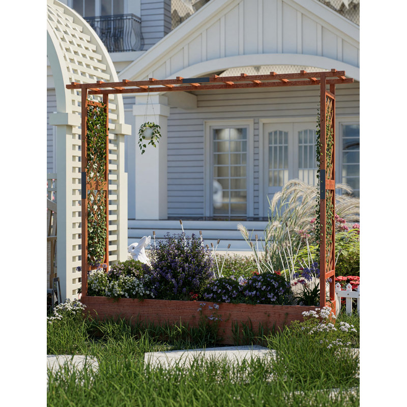 Wood Raised Garden Bed, 182cm H x 196cm W x 44cm D