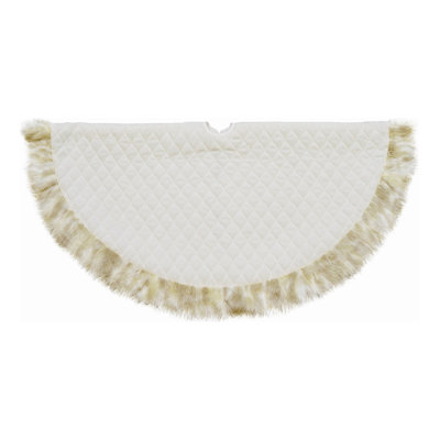 48" Beige and Ivory Contemporary Christmas Tree Skirt