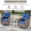 Chaises d'extérieur en rotin de rotin en osier PE avec table d'appoint et coussins Tya-670913172
