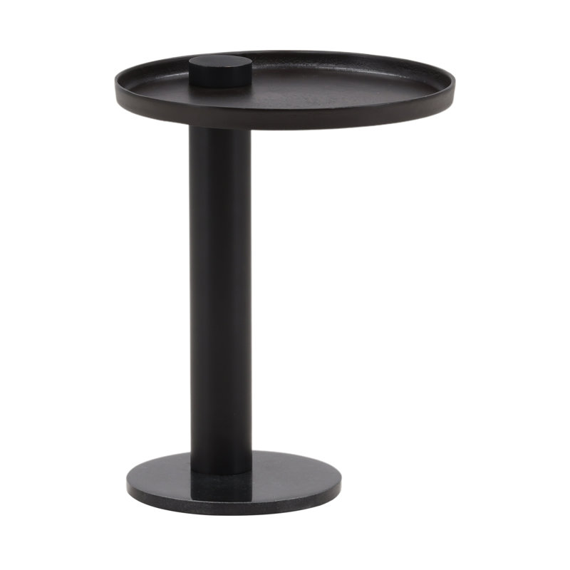 Yara End Table Black, 25" H x 19.75" W x 19.75" D, Cast Aluminum