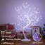 108 Bonsai de table à DEL avec 20 pouces de lumière, fée décorative, arbre artificiel, à pile, pour brindilles, fête, fête de mariage, décoration de Noël (blanc froid)