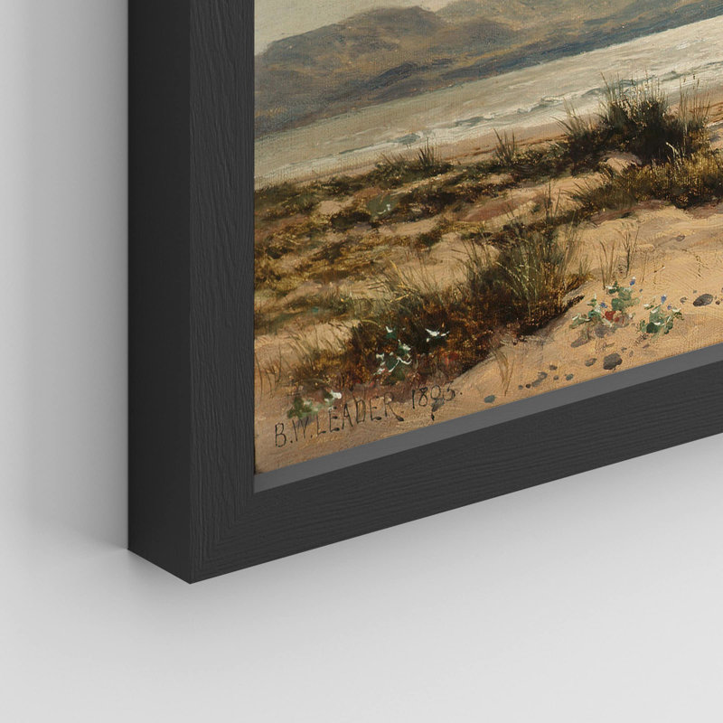 «Beach Ocean Seashore Landscape» sur papier, Noir, H 12 po x l 16 po