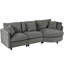 Canapé modulaire en tissu chenille 3 pièces 105 po avec méridienne incurvée et 3 coussins décoratifs 105 po-1794313368