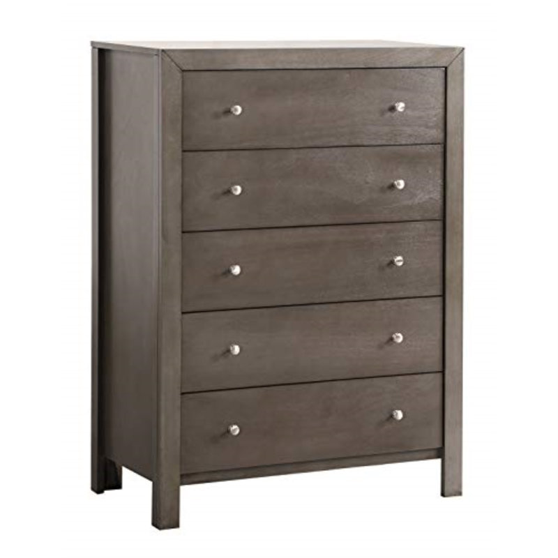 Lisbon 5 Drawer Chest, Gray