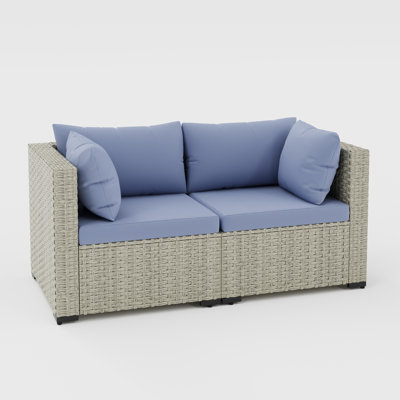 Demasi Outdoor Wicker Corner Chairs (Set Of 2) by Latitude Run
