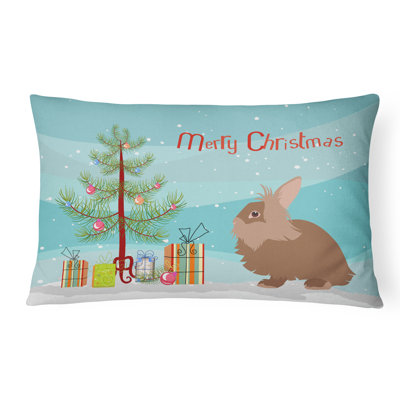  Lionhead Rabbit Christmas Indoor/Outdoor Throw Pillow