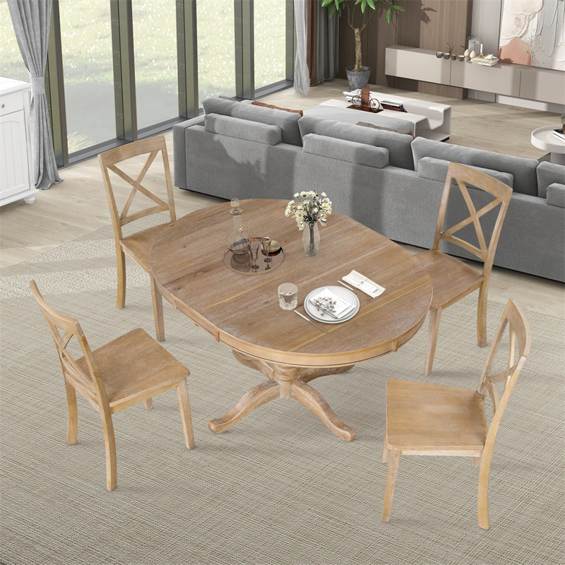 Buchalter 4 - Person Pedestal Dining Set