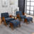 Solid Wood Cushioned Leisure Chair Set (Set Of 2)-1682116802