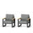 Set Of 2 26.6" All-Weather Aluminum Patio Armchairs With Thick Cushions-1519740174