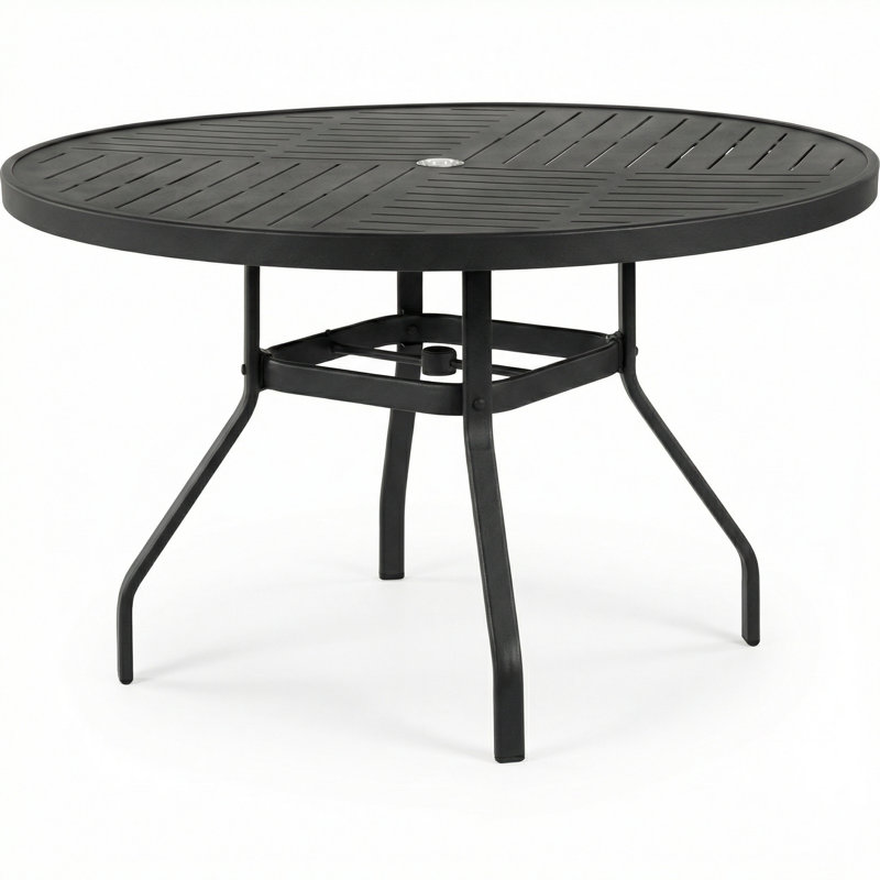Windward Outdoor Napa 47" Round Dining Table, Matte Black