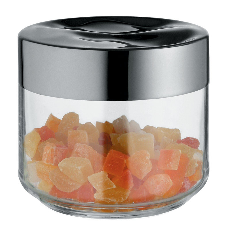 Small Clear Glass Jar with Stainless Steel Lid
