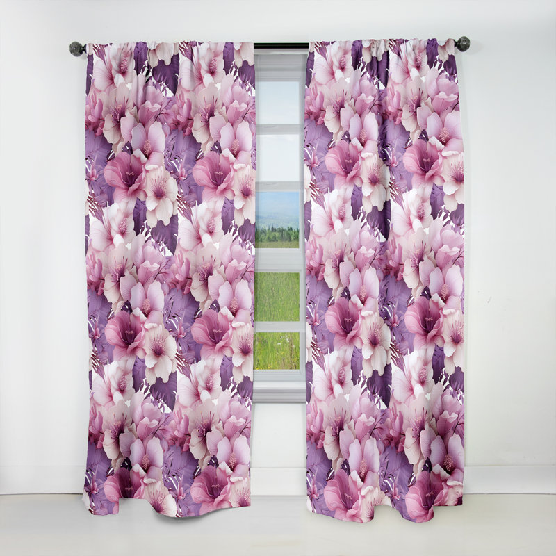 Orchid Dream - motif tropical III - panneaux de rideaux tropicaux, L 52 po x L 108 po