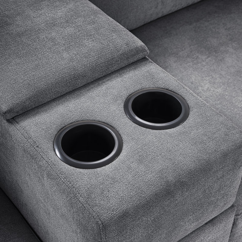Spacieux canapé modulaire en chenille à 5 places, en forme de U moderne avec rangement pour la vie familiale