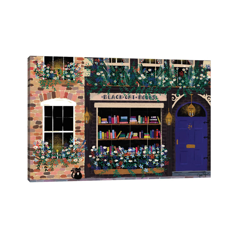 Book Shop Front by Joy Laforme - Wrapped Canvas Print, 66.04 cm H x 45.72 cm W x 1.91 cm D