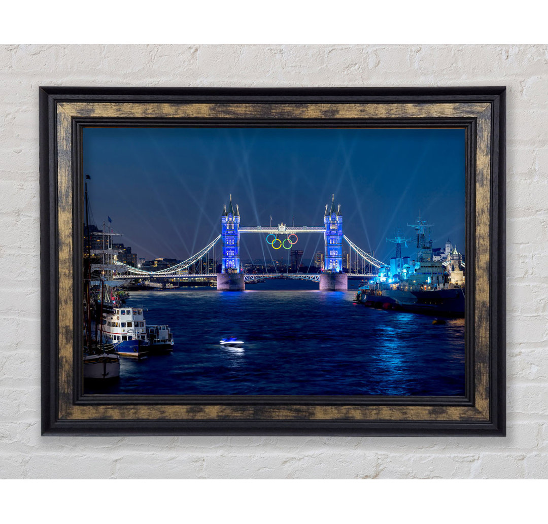 Tower Bridge Olympic Lighting London - Einzelner Bilderrahmen Kunstdrucke