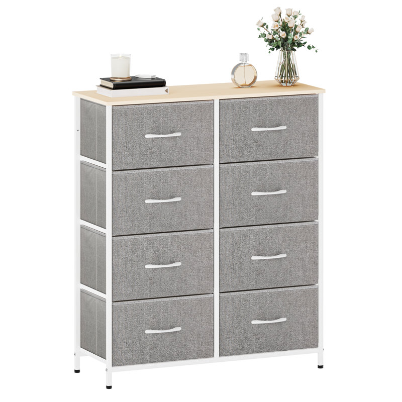 Teagann 8 Drawer Storage Drawer, White