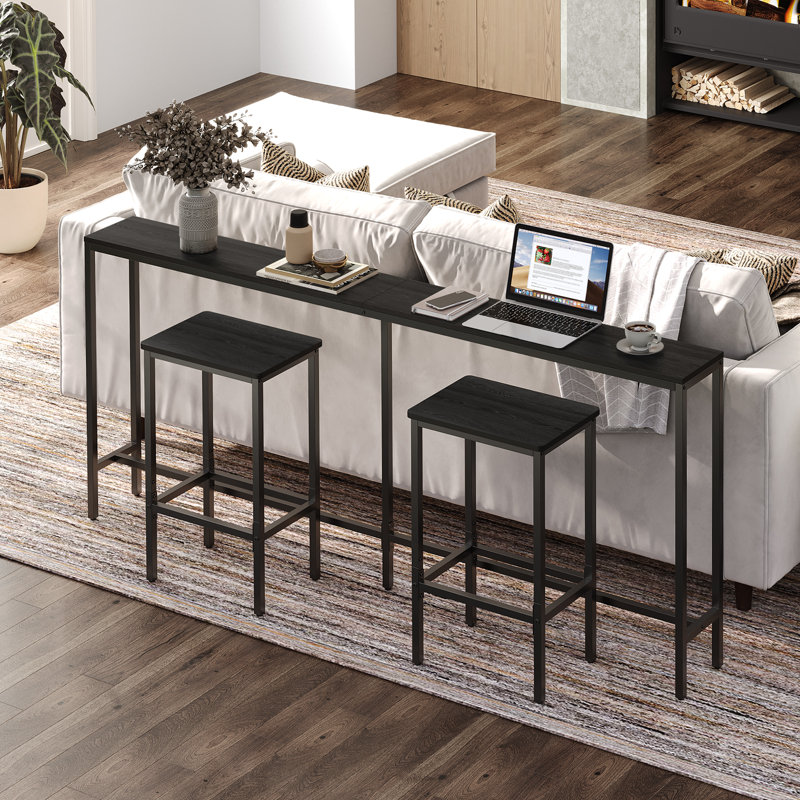 Console Prebo, H 31,7 po x l 70,9 po x P 7,9 po, Noir, noir, noir, noir