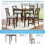 Ensemble de table de cuisine à hauteur de comptoir avec table carrée et 4 chaises rembourrées pour les petits espaces-850746405-850746404