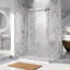 Cabine de douche coulissante sans cadre de l 48 po x P 34 po x H 76 po avec verre transparent noir mat de 3/8 po-129741561-130127106