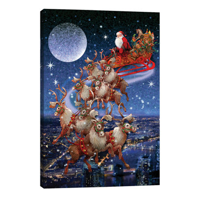 Santa's Sleighride - Wrapped Canvas Painting