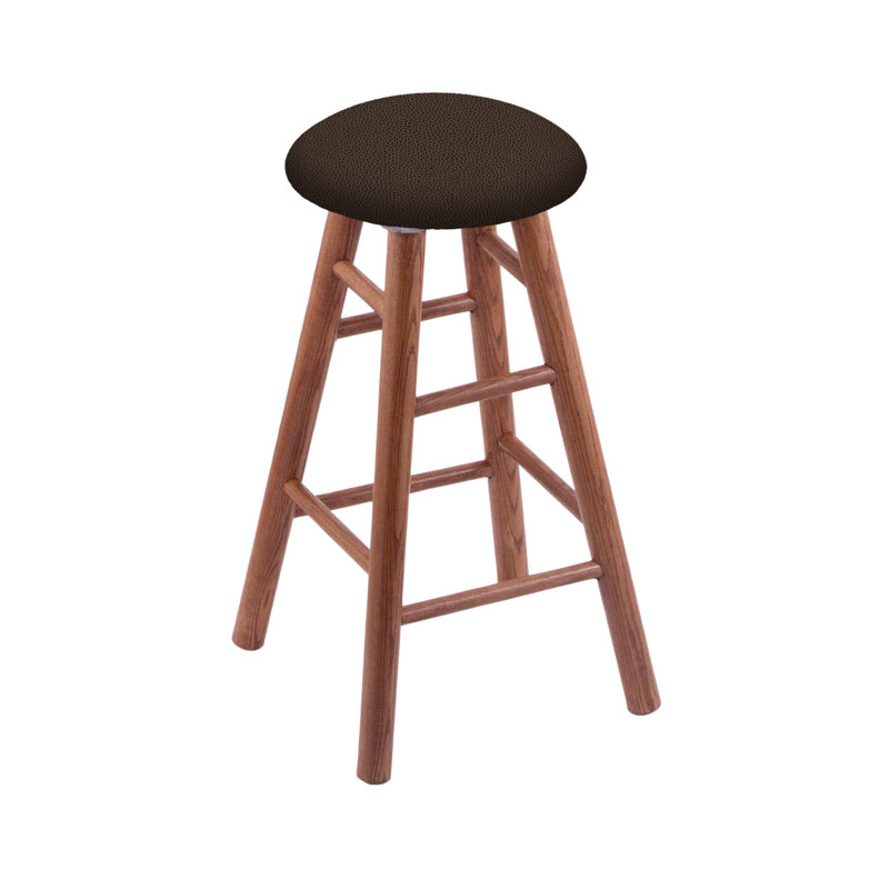 Swivel 30" Bar Stool, Rein Coffee, Medium Oak
