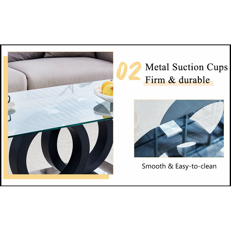 Table basse de style moderne avec plateau en panneau de fibres à densité moyenne et base noire, idéale pour les salons et les salons, alliant élégance et stabilité