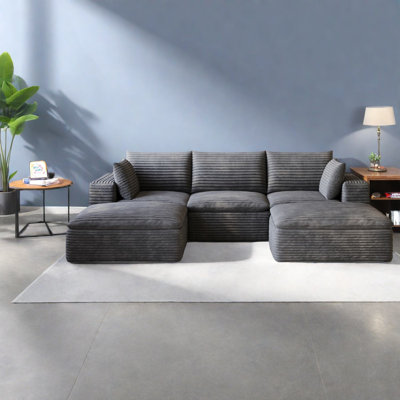 Canapé Compression Cloud, canapé de maison modulaire en velours côtelé de 102 pouces