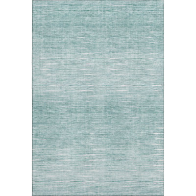 Premium Machine Washable Prisco Aqua Rug