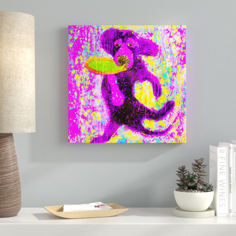 "Frisbee psychédélique", reproduction sur toile tendue, H 18 po x l 18 po x P 1,5 po