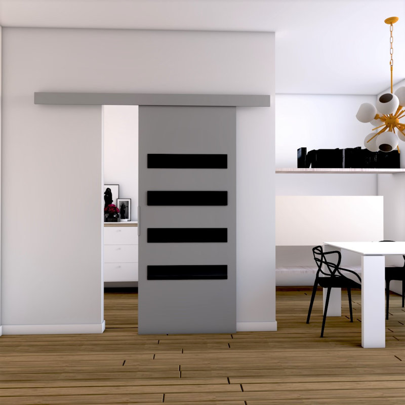 Cassius Veneers Sliding Doors, Grey, 205cm H x 76cm W x 1.6cm D