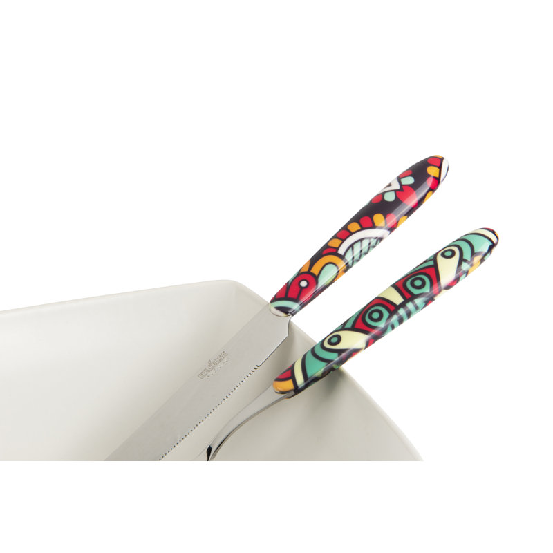 24 Pieces Coloured Cutlery Set, Service For 6