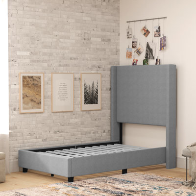 Bailynn Upholstered Platform Bed with Channel Stitched Headboard