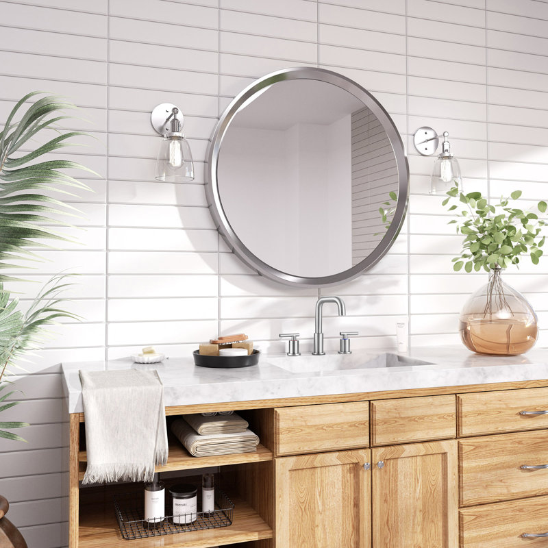 Widespread 2-handle Bathroom Faucet with Drain Assembly, Brushed Nickel