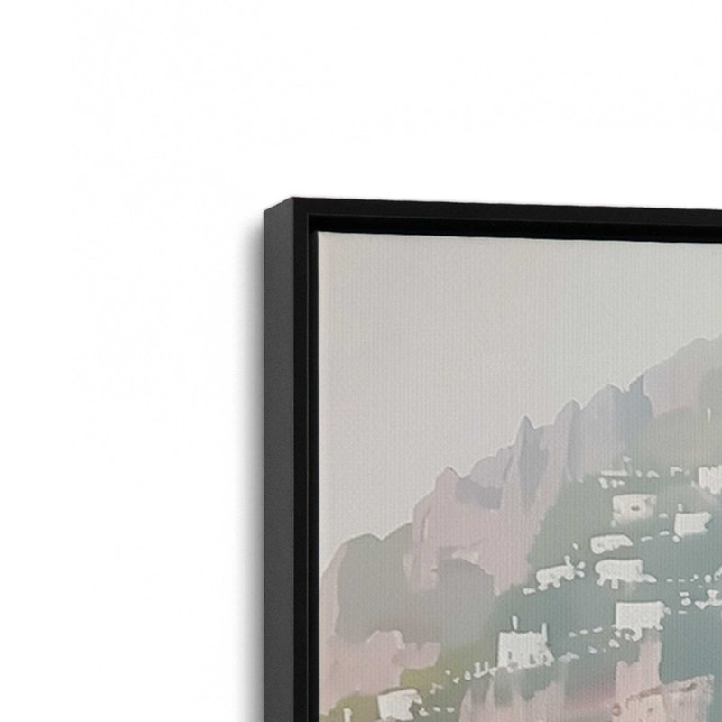Port Cliffside Glow III, H 19 po x l 13 po, Toile avec cadre, Noir satiné