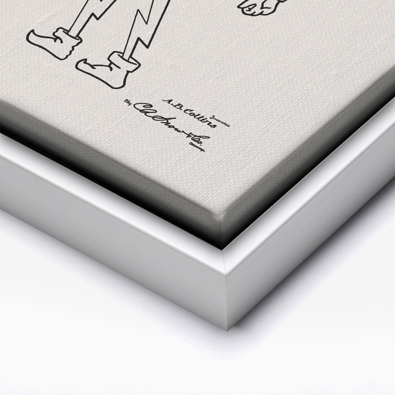 Reddy Kilowatt Blueprint, Canvas, White Framed, 16"H x 20"W