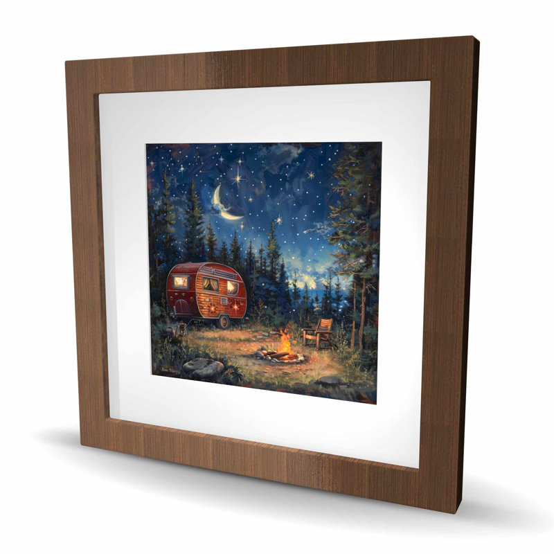 Campfire - Purple Framed Matted Print for Home Decor