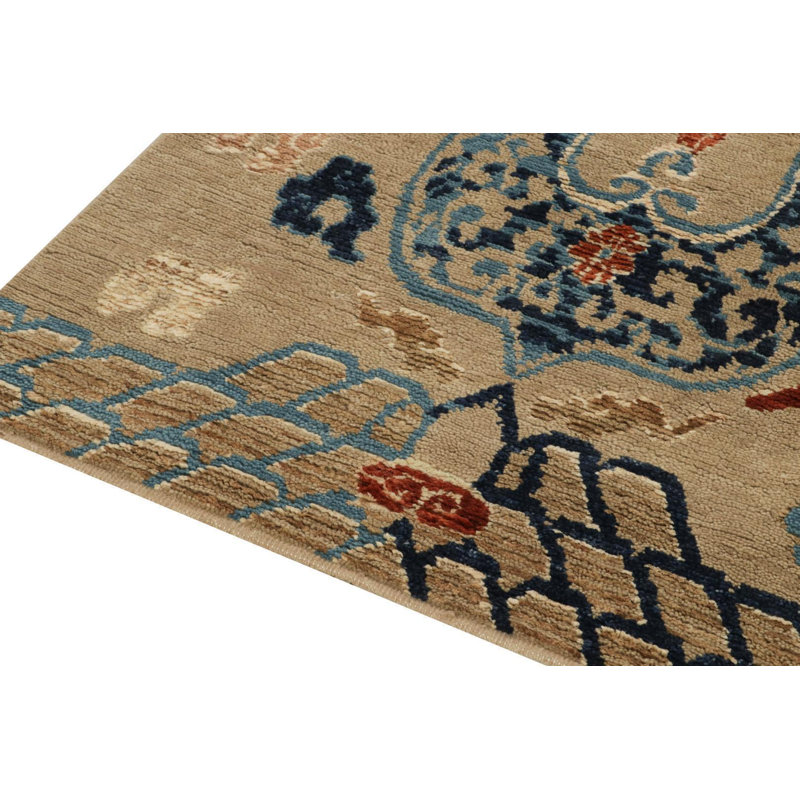 Burano Hand Knotted Wool Animal Print Area Rug, Runner 3' x 8'