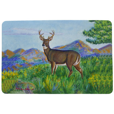 Tapis d'extérieur rectangulaire antidérapant Deer in Mountains