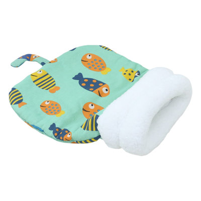 Cat Winter Sleeping Bag 19.7x13.8in Plush Soft Pet Bed Warmer Pad For Small Pets, Green