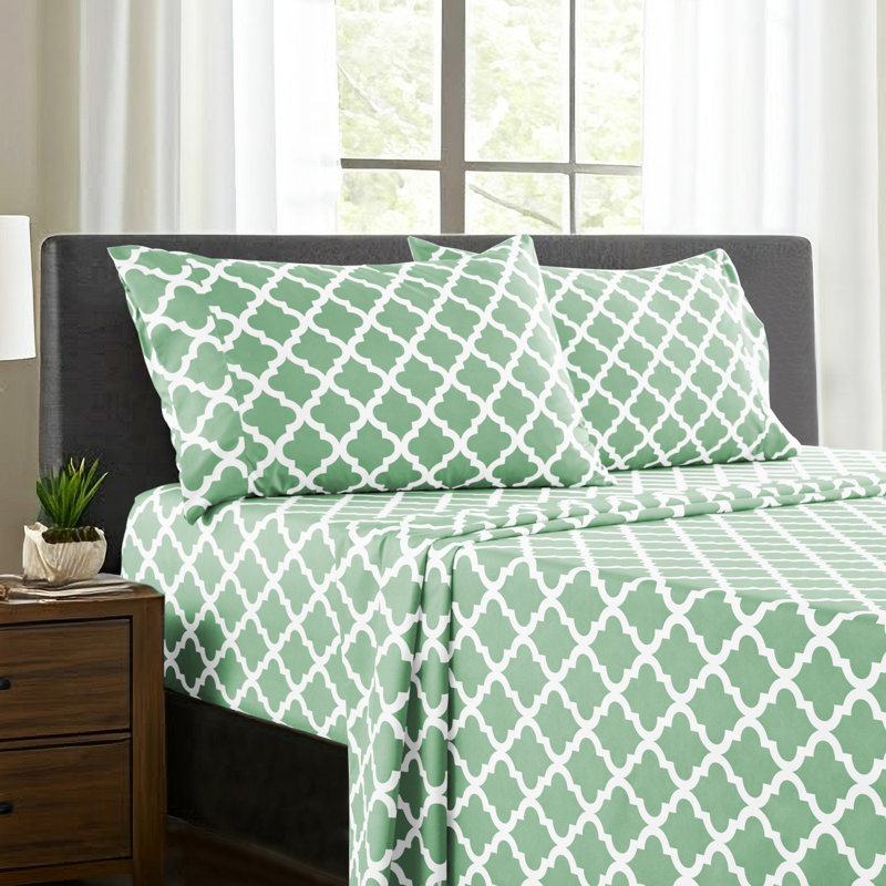 Ensemble de literie en microfibre 4 pièces Lux Decor Collection, ISE, Ensemble de draps pour lit simple TG avec 1 taie d