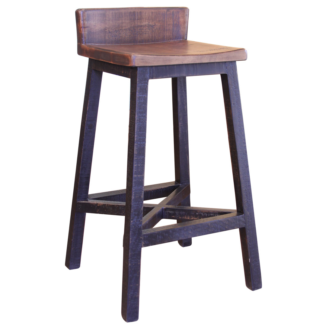 Dansby 30" Stool with Wooden Seat & Base (Set of 2) Gracie Oaks