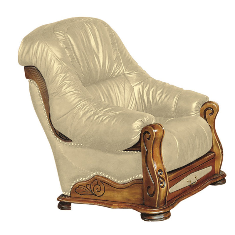 Dodsworth Faux Leather Armchair, Beige