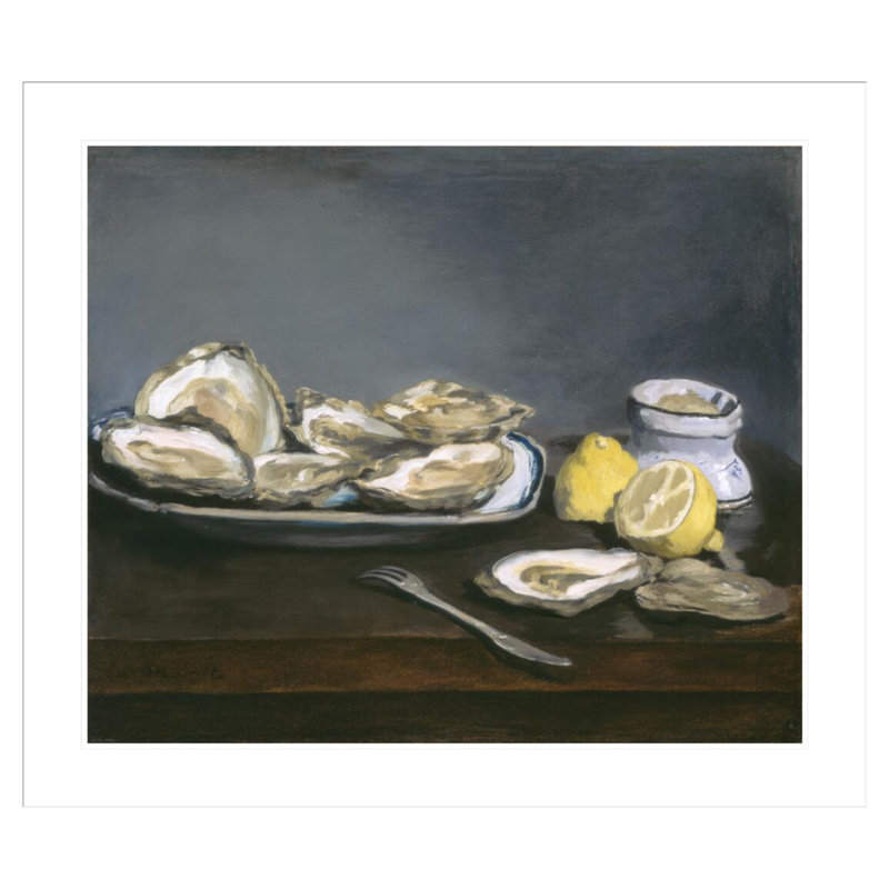 «Oysters» par Édouard Manet, impression giclée sur cadre, H 33,5 po x l 38,64 po
