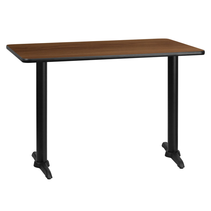 Plateau de table rectangulaire en stratifié de 30 po x 42 po avec base de hauteur de table de 5 po x 22 po Jarreth, Noyer