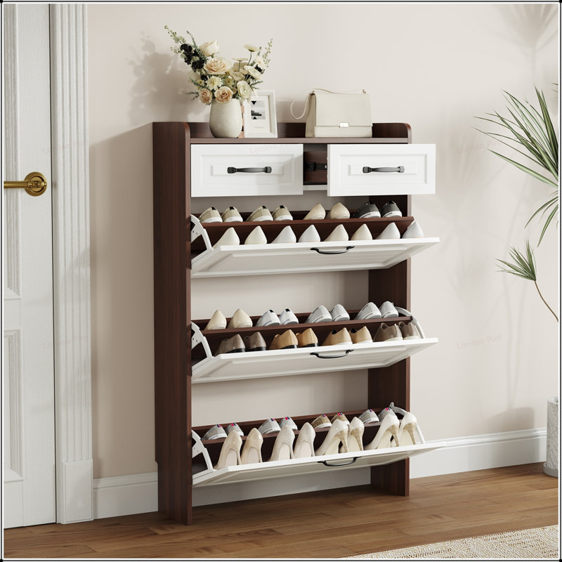 Armoire à chaussures polyvalente avec plusieurs compartiments et conception dissimulée pour une organisation à domicile efficace